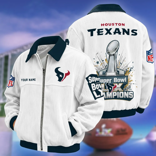 Houston Texans Super Bowl LX Varsity Bomber Jacket, Football Lover Jacket