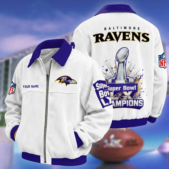 Baltimore Ravens Super Bowl LX Varsity Bomber Jacket, Football Lover Jacket