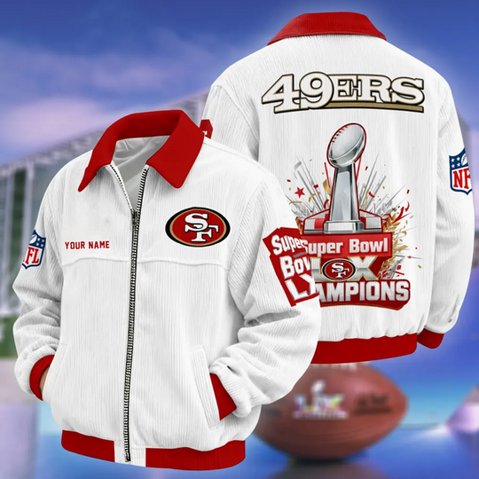 San Francisco 49ers Super Bowl LX Varsity Bomber Jacket, Football Lover Jacket