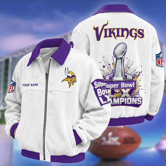 Minnesota Vikings Super Bowl LX Varsity Bomber Jacket, Football Lover Jacket