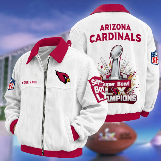 Arizonna Cardinals Super Bowl LX Varsity Bomber Jacket, Football Lover Jacket