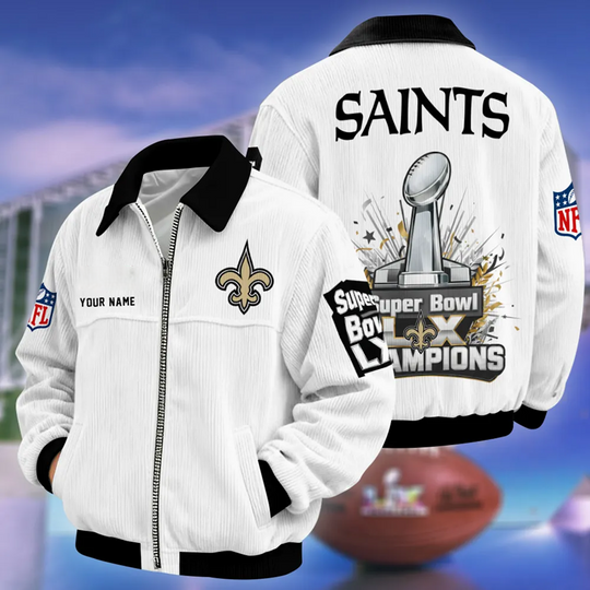 New Orleans Saints Super Bowl LX Varsity Bomber Jacket, Football Lover Jacket
