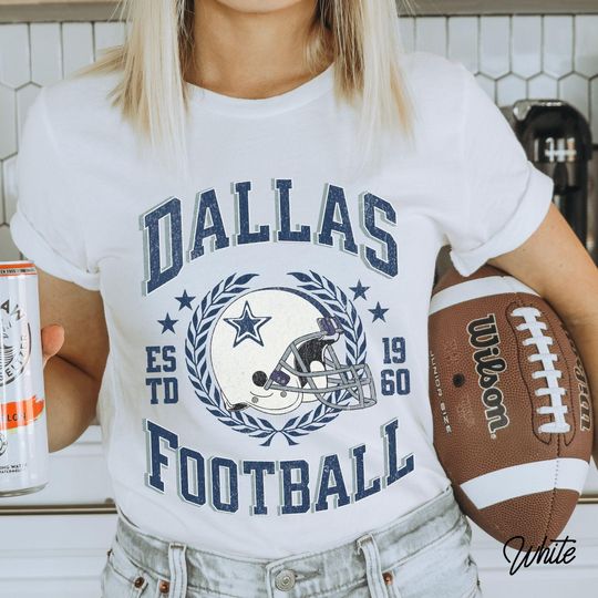 Discover Vintage Dallas T-Shirt, Texas Football Tee Super Bowl Shirt, Dallas Fans Gift, Dallas Football Fans Shirt, Cowboy Football Shirt