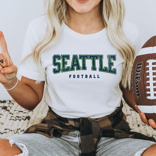 Discover Vintage Seahawk Football Shirt, Seahawk Football Fan Apparel, Retro Seattle Football Shirt for Him, Game Day Seahawk Football Crewneck