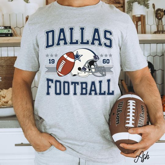 Discover Vintage Dallas Football Shirt, Retro Cowboy Game Day T-Shirt, Cowboy Football Apparel, Super Bowl Shirt, Dallas Football Lover Gift