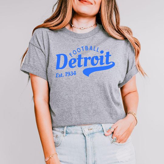 Discover Detroit Football Shirt, Vintage Game Day Tee, Retro Football Fan Apparel, Tailgate T-Shirt for Die Hard Fans, Game day Detroit Crewneck Tee