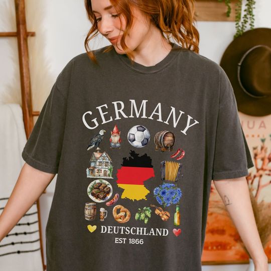 Discover Deutschland Shirt, German Symbolic Shirt with National Eagle, Germany Flag Oktoberfest Shirt, Bavarian Pride, Perfect Germany Travel Gifts