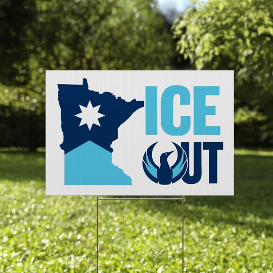 Discover ICE Out Minnesota Yard Sign, Anti ICE Protest Lawn Sign, Political Activist Outdoor Sign, Democracy Yard Decor