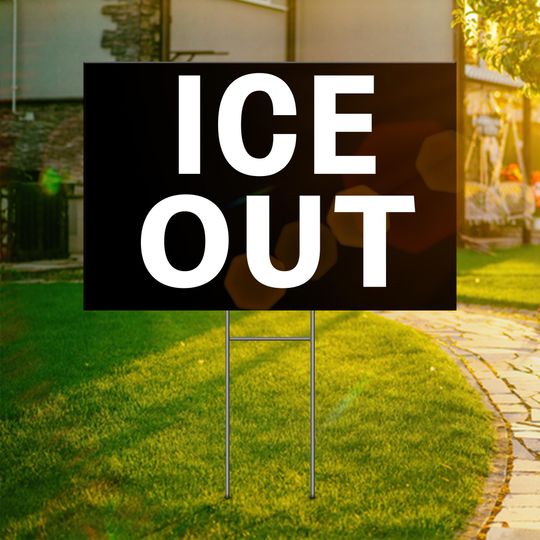 Discover Ice Out Yard Sign, Abolish ICE Yard Sign, No ICE Sign, Progressive Social Justice Sign, Anti Trump Sign, Resist Sign