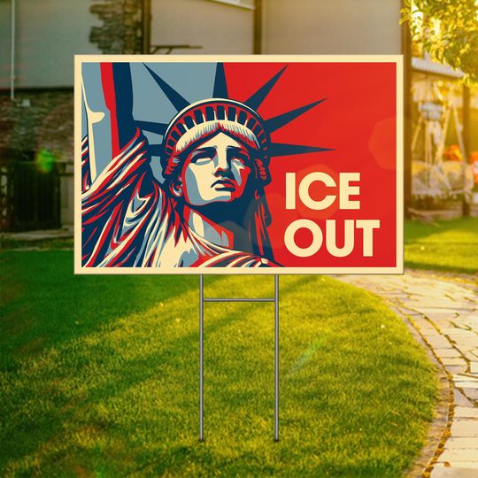 Discover Abolish ICE Yard Sign, No ICE Sign, Protect Our Neighbors Garden Decor, Progressive Social Justice Sign, Anti Trump Sign, Resist Sign
