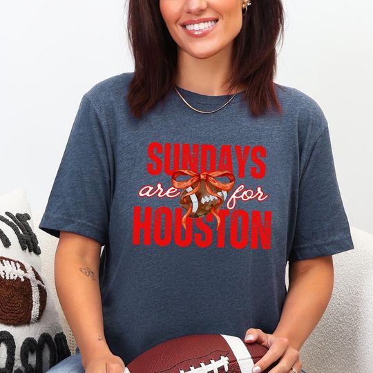 Discover Coquette Houston Football Women Fans Shirt, Texan Game Day and Tailgate Shirt, Houston Tailgate T-Shirt