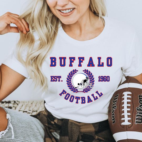 Discover Retro Buffalo Football Shirt, Collegiate Preppy Bill Football Tailgate Tee, Vintage Game Day, Bill Fan Gift, Sunday Football