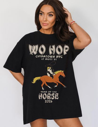 Wo Hop Chinatown Nyc 2026 Year Of The Horse T-Shirt, 2026 Year Of The Horse Shirt, Wo Hop Chinatown Nyc Retro Tee