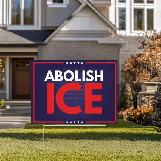 Discover Anti Ice Yard Sign, Ice Out Sign, Abolish Ice Flag, Anti Trump Lawn Decor