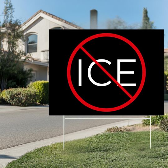 Discover No ICE Symbol Lawn Sign | Anti-ICE Political Yard Sign | Political Yard Sign | FTD Liberal Garden Sign