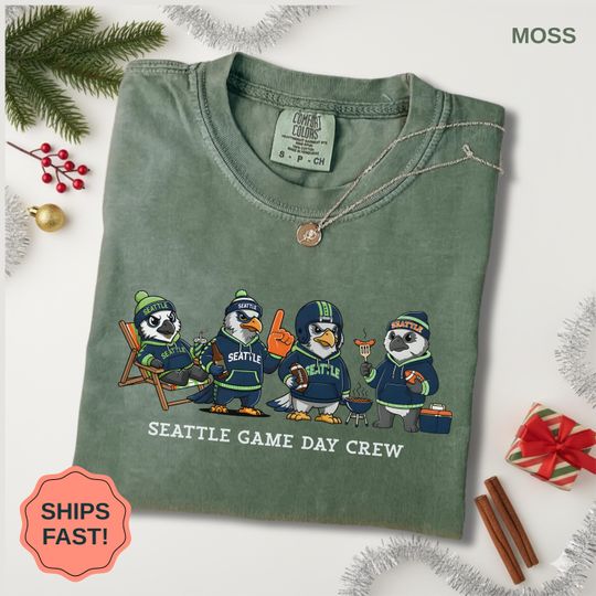 Discover Cute Seattle Game Day Crew Shirt, Seattle Football Fan Sweatshirt, Go Hawks Gift, Comfort Colors Seattle Tee
