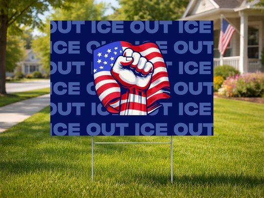 Discover ICE Out Yard Sign, Stop ICE Outdoor Decor, Protest March Sign, Anti Ice Protest Sign Idea, Political Protest Sign