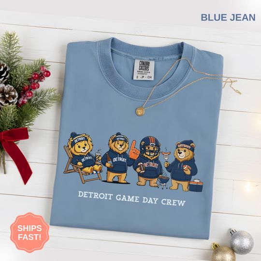 Discover Cute Detroit Football Shirt, Game Day T-Shirt, Football Fan Sports Gift, Tee For Men, Women