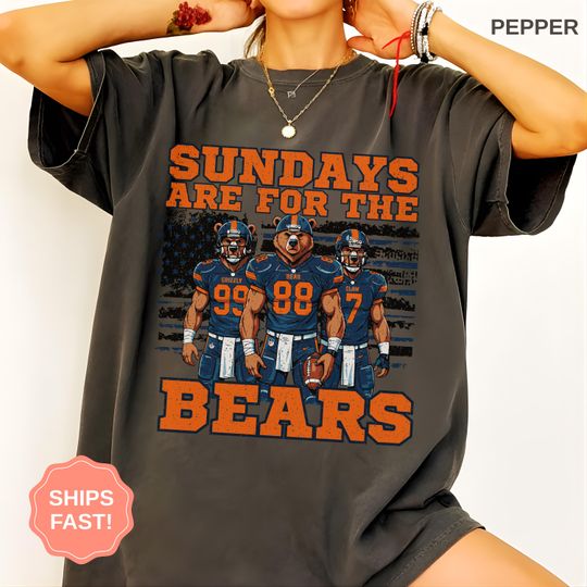 Discover Sundays Are For The Bears Football Shirt, Game Day T-Shirt, Chicago Football Fan Sports Gift, Tee For Men Women