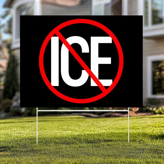 Discover No ICE Symbol Lawn Sign | Anti-ICE Political Yard Sign | Political Yard Sign | FTD Liberal Garden Sign