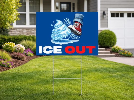 Discover Ice Out Yard Sign, Boot Crushing Ice Protest Sign, Anti ICE Political Yard Sign, Immigrant Rights Lawn Sign, Immigrant Rights Lawn Sign
