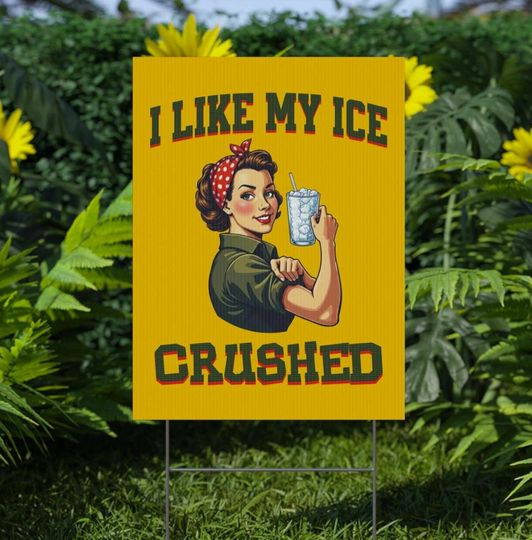 Discover Crush ICE Plastic Yard Sign, Anti ICE Sign, Rosie the Resister Anti ICE Sign