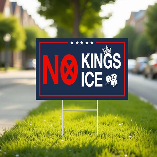 Discover No Kings No ICE Yard Sign, Anti Trump Anti ICE Protest Lawn Sign, Political Activist Outdoor Sign, Pro Immigrant Resistance