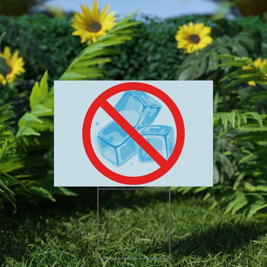 No ICE Symbol Plastic Yard Sign