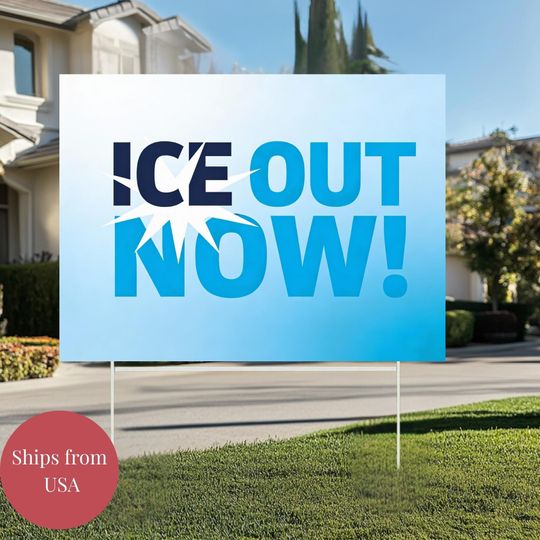 Discover ICE Out Now Yard Sign | Minneapolis Protest, Double-Sided