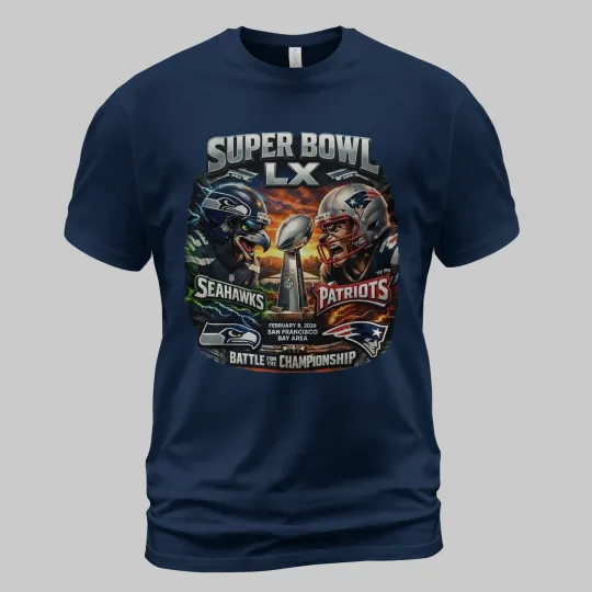 Discover 2026 Seahawks vs Patriots Super Bowl T-Shirt