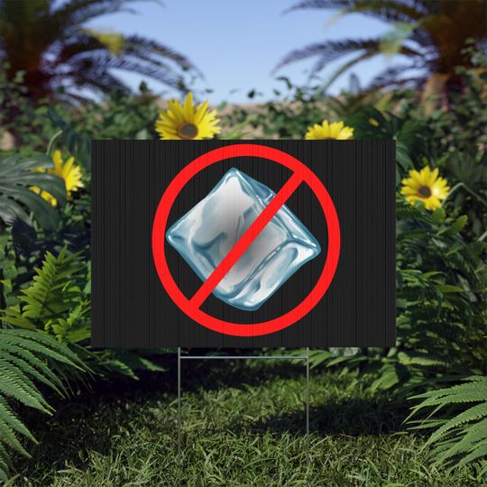 Discover No ICE Symbol Lawn Sign | Anti-ICE Graphic | Waterproof Yard Sign