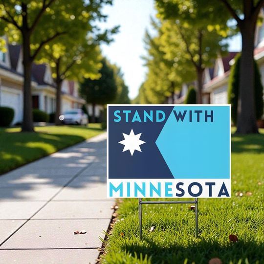 Discover Stand With Minnesota Yard Sign/Protest Sign | Stand With Minneapolis Yard Sign | Print on Both Sides | H Stake Included | Colors Available