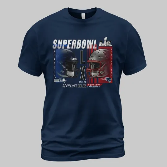 Discover 2026 Seahawks & Patriots Super Bowl Shirt, Matchup Final T-Shirt