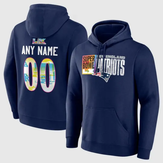New England Patriots Super Bowl LX Name & Number Hoodie Shirt