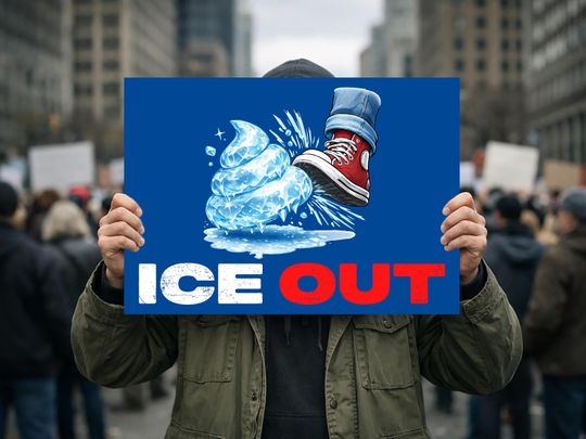 Discover ICE Out Yard Sign Kicking Toxic Waste, Abolish ICE Political Decor, Strong Action Protest Gift