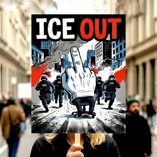 Discover Ice Out Poster For Protests Printable, Abolish ICE Protest Poster, Anti-Trump Poster For Protests, (Digital Download)