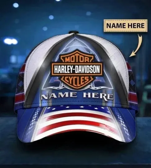 Discover Personalized Harley Motor Davidsonn Racing Classic Cap Gift For Husband Dad