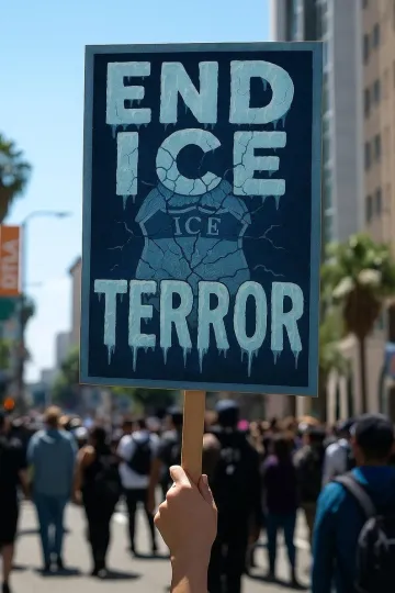 Discover No ICE Protest Sign Print: Raised Fist, Anti-ICE, Anti-Trump Art Poster