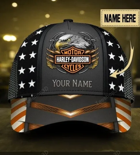 Discover Personalized Harley Motor Davidsonn Racing Classic Cap Gift For Husband Dad
