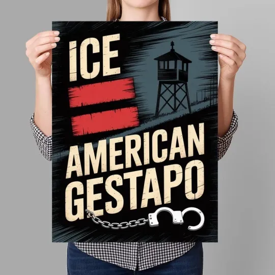 Discover Abolish ICE Immigration Human Rights Protest Sign, Anti-Trump Poster