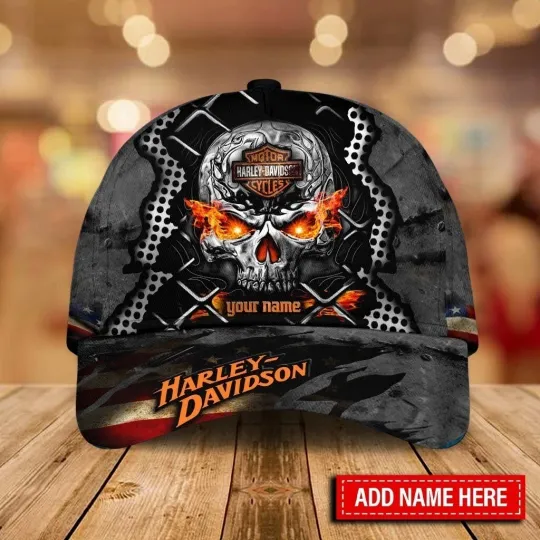 Discover Personalized Harley Motor Davidsonn Racing Classic Cap Gift For Husband Dad