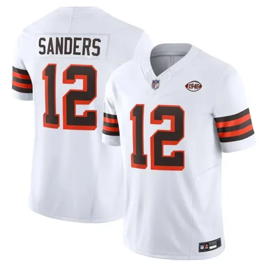Discover NWT Men's Browns #12 Shedeur Sanders White Limited Stitched Player Jersey S-3XL