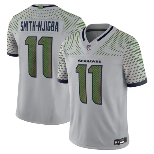 Jaxon Smith-Njigba #11 Seahawks Wolf Gray 2025 Rivalries Jersey