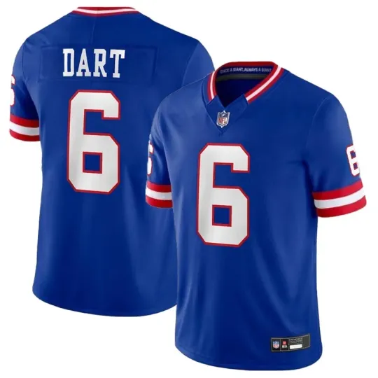 Discover NWT Men's Giants #6 Jaxson Dart Royal Limited All Stitched Player Jersey S-3XL