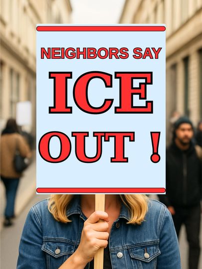 Discover Neighbors Say Ice Out Protest Sign 18"X24"Single Side, Abolish Ice Protest Poster