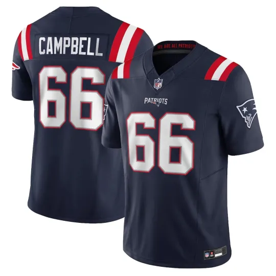 Discover NWT Men's Patriots #66 Will Campbell Navy Limited Jersey