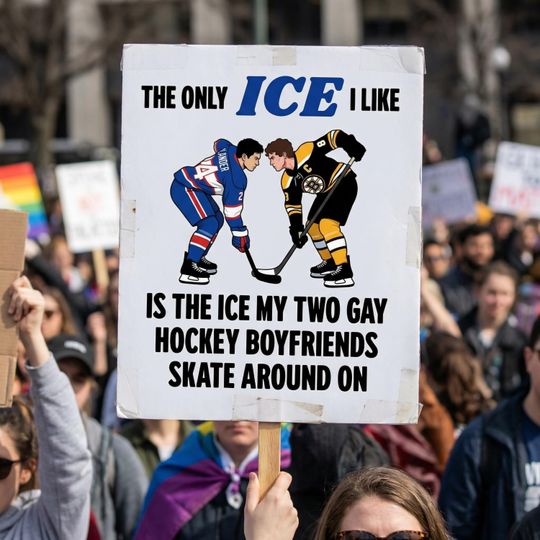 Discover Printable Anti-Ice Sign, Ice Protest Rally, Hockey Rivalry Themed Sign, Ready to Print Poster