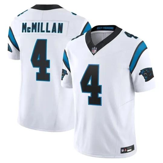 Discover Men's Panthers #4 Tetairoa McMillan White Limited Stitched Player Jersey S-3XL