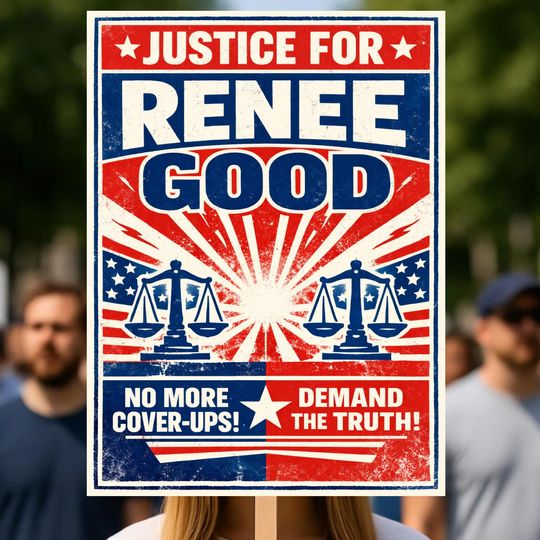 Discover Justice for Renee Good Protest Poster, Anti ICE Protest Sign, Demand Truth Rally Sign, Digital Download, 3 Sizes PDF
