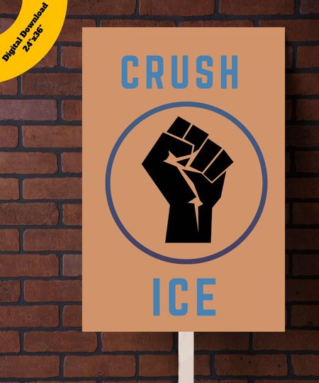 Discover ICE OUT Protest Sign  Abolish ICE Printable Poster, Immigrant Rights, Instant Download Protest Sign, No Kings In America, Activist Rally